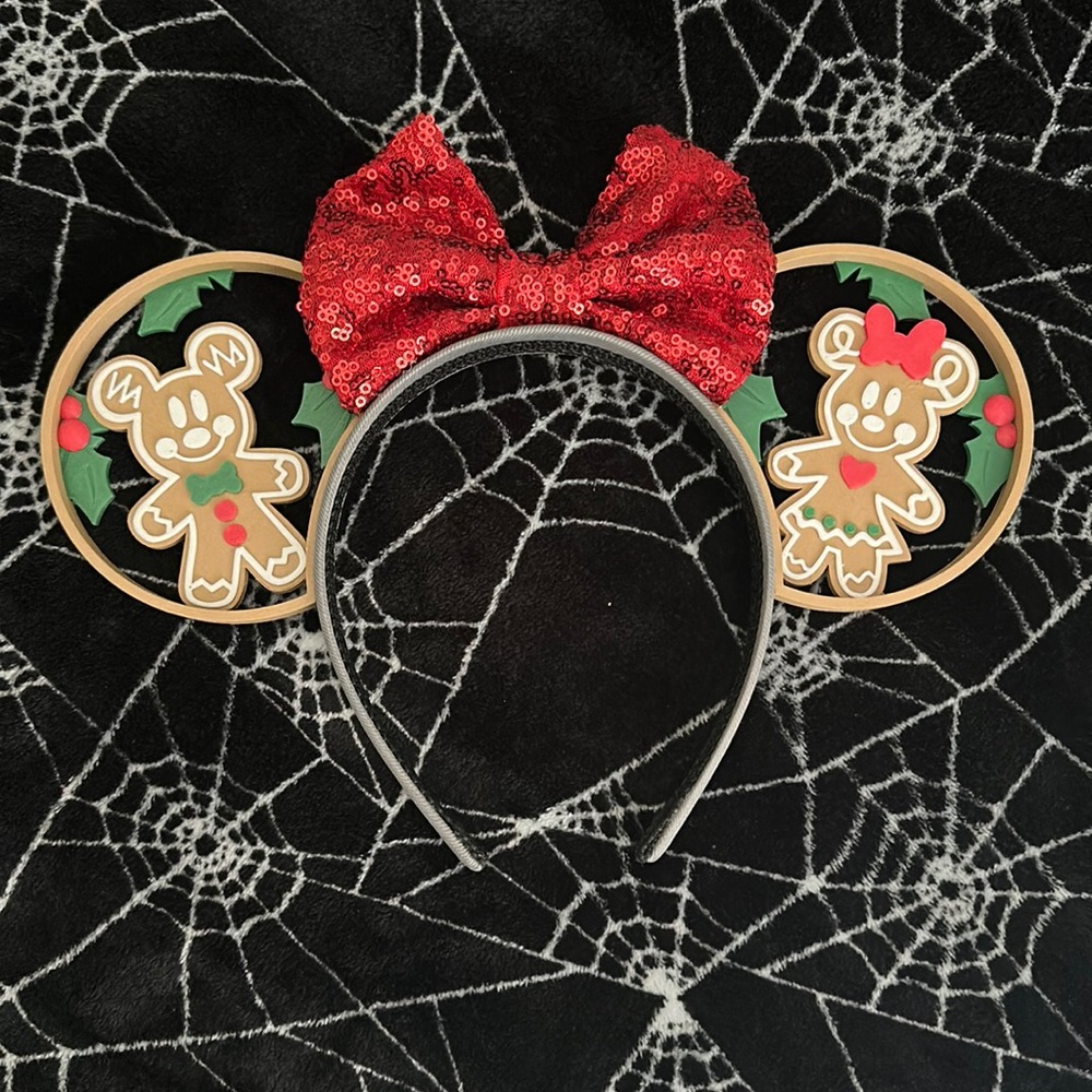 Disney Red and Green Gingerbread Ears Headband